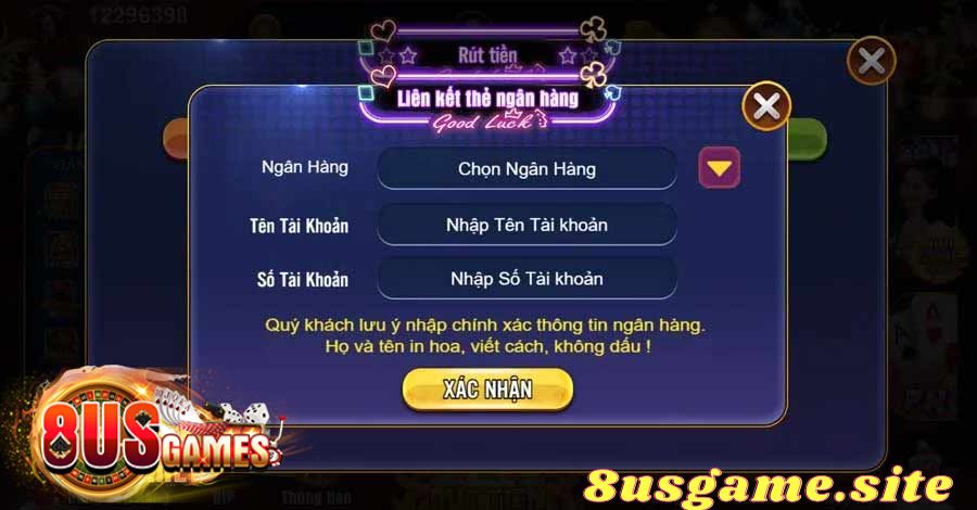 Rút Tiền Nhanh Chóng Khi Chơi Tài Xỉu tại 8US Game